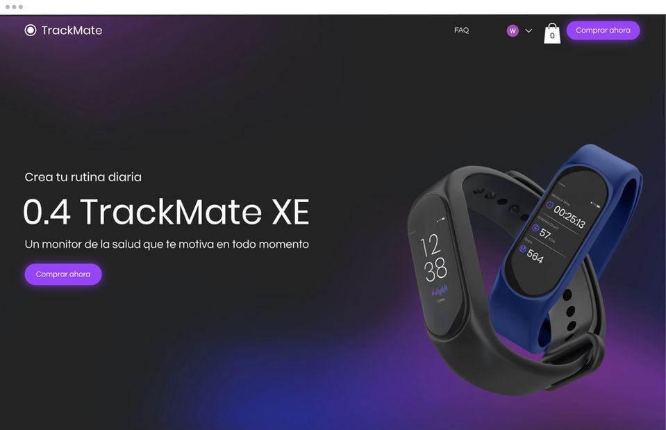 Plantilla web de landing page de producto (monitor de salud)