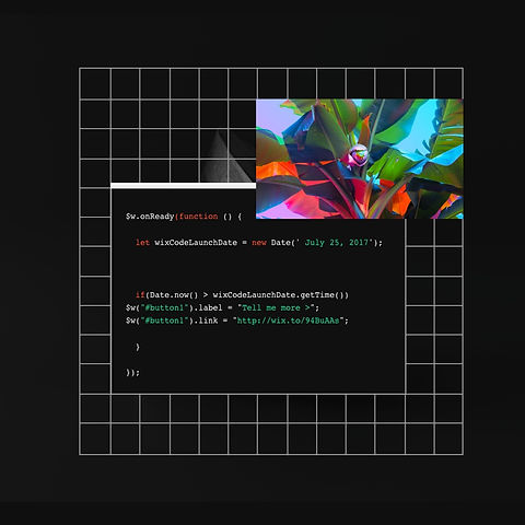Bir web sitesinin arka ucunun kodu ve renkli bitkilerle dolu bir dikdörtgen içeren bir görüntü.