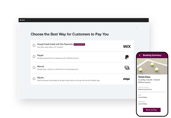  Image of payment providers you can use with your Wix Bookings website.