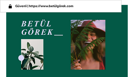 Betül Görek adlı portfolyo web sitesi için özel domain